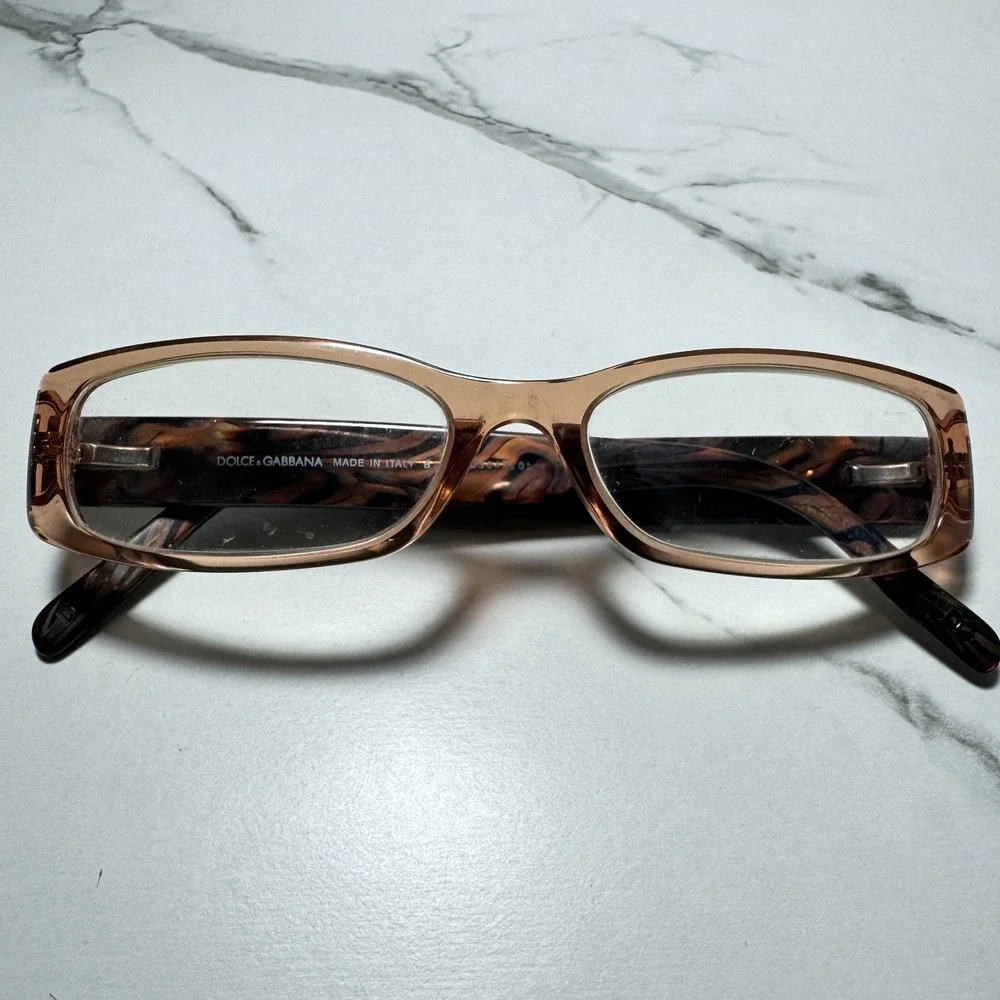 Dolce & Gabbana DG 3063 Eyeglasses Peach Brown Marble Tortoise 52-16-135 Italy